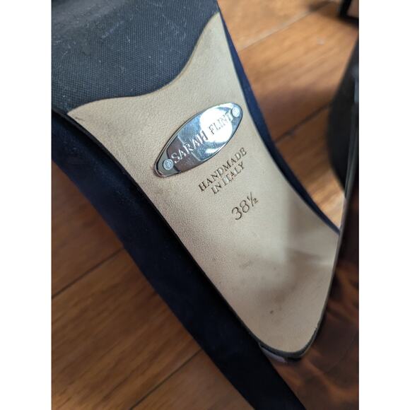 Sarah Flint Jay 100 Suede Navy Cheetah Pumps Size 38.5 IT 8-8.5 US - Picture 9 of 9